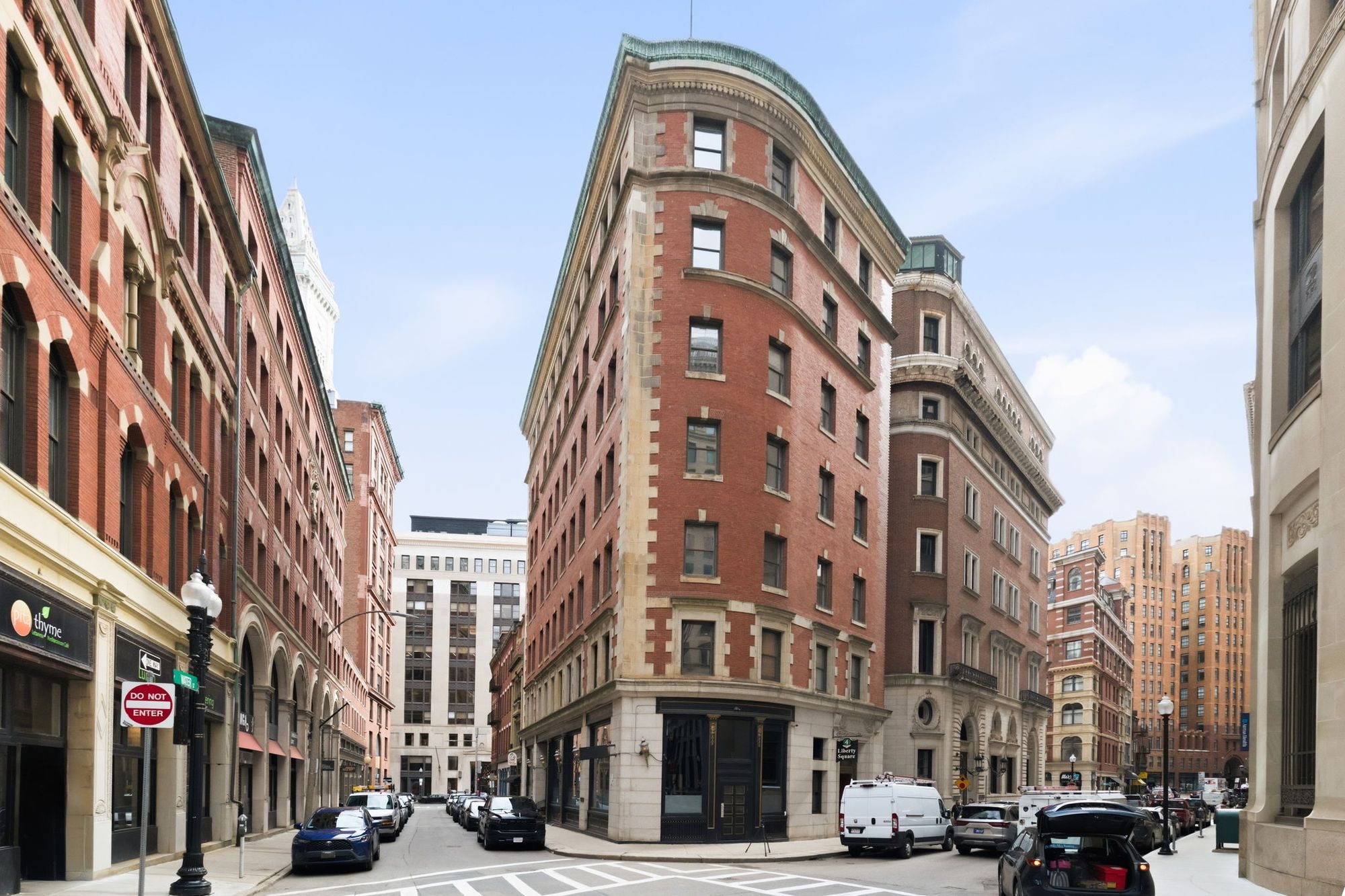 Exterior of 4 Liberty Square at the corner of Water and Batterymarch Streets, Boston